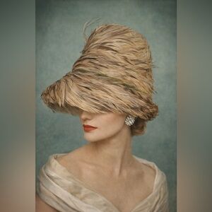 Vintage 1950s Sculptural Feather Hat by Gertrude California Originals perfect